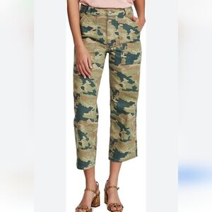 Free People Remy High Rise Denim Straight Leg Army Cargo Pants